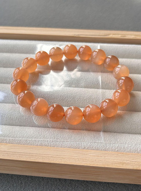 天然太阳石手链 橙月光石单圈手串 润体日光石手链女款礼物送闺蜜