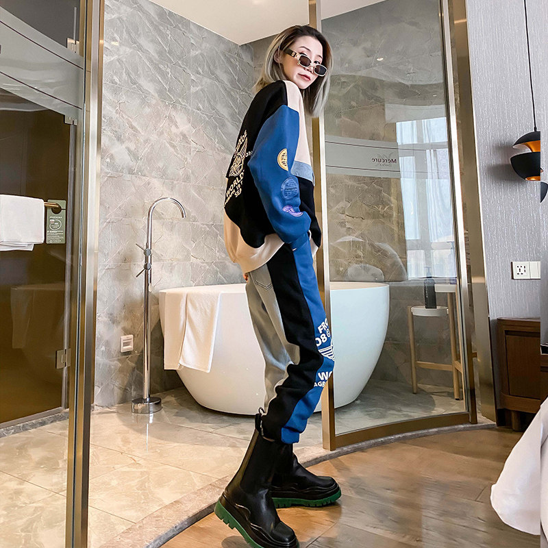 时尚套装女卫衣+卫裤欧洲站新款洋气减龄休闲时髦欧货炸街网红潮,淘宝优惠券,粉丝福利购,淘宝优惠卷