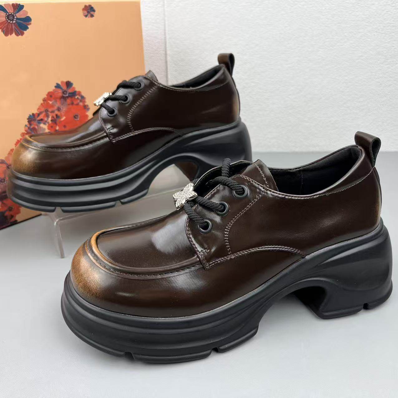 奥莱撤柜处理厚底女鞋韩版低帮系带乐福鞋户外流行百搭时装单鞋清,淘宝优惠券,粉丝福利购,淘宝优惠卷