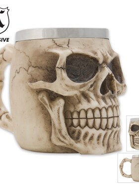 3D树脂不锈钢骷髅啤酒杯