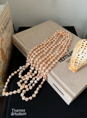 复古淡水珍珠多层毛衣链长项链