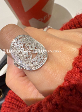 戒指s925银饰ins风指环可调节