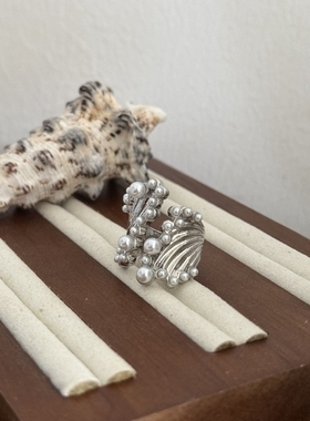 合金银色宽戒指开口指环叠戴