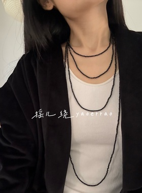 气质闪串珠长项链毛衣链颈链