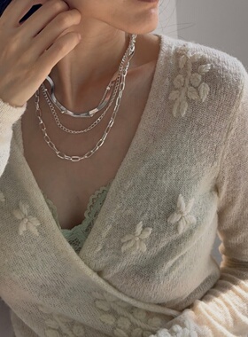 多层蛇骨链条项链叠戴女式