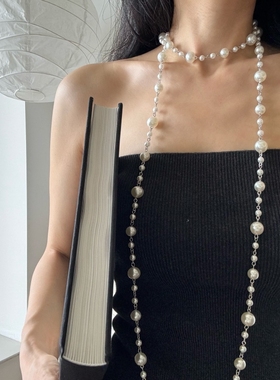 多戴串珠小香风项链长衣链