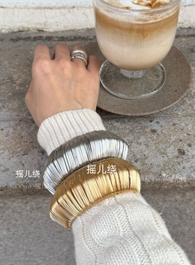 开口手镯手环编织缠绕线叠戴ins