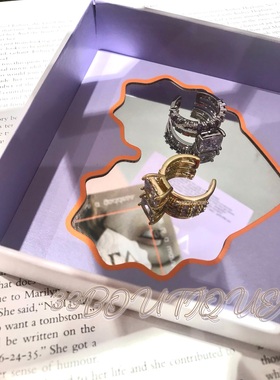 FLV双层戒指女时尚百搭轻奢