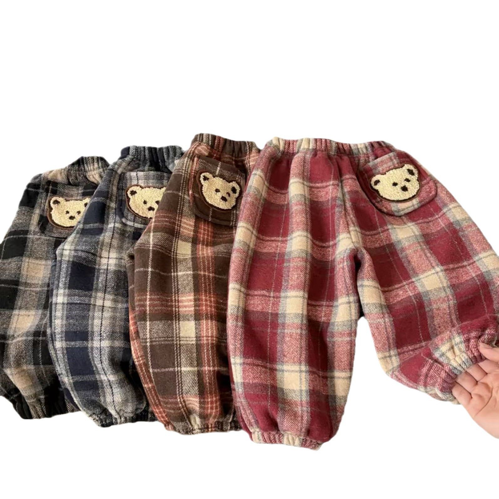 三折品牌特价清仓撤柜中大童秋冬加绒加厚格格裤子保暖小熊休闲裤,淘宝优惠券,粉丝福利购,淘宝优惠卷