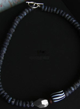 【骑单车的猫】原创设计黑灰色磨砂项链男女低调暗黑朋克锁骨短链