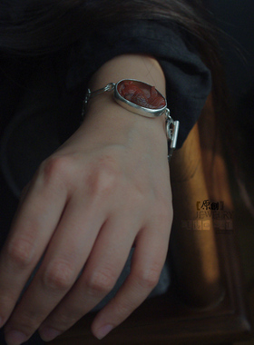 南红玛瑙骑单车原创设计风手镯