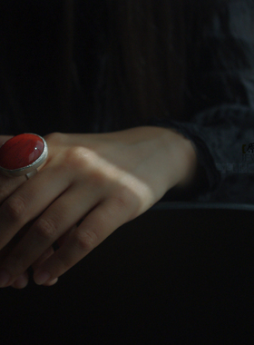 南红玛瑙骑单车原创设计风戒指