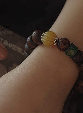 【猫° 身境】原创设计龙眼凤眼菩提子手链 复古做旧古风禅意手串