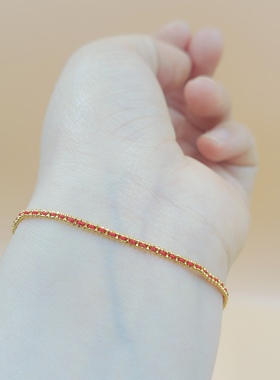 情侣欧美法式可调节小红绳