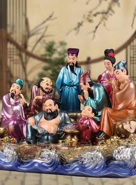 八仙过海龙船客厅供奉摆件
