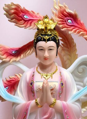 新款九天玄女神像九天圣母汉白玉无极元君居家供奉中式任务摆件