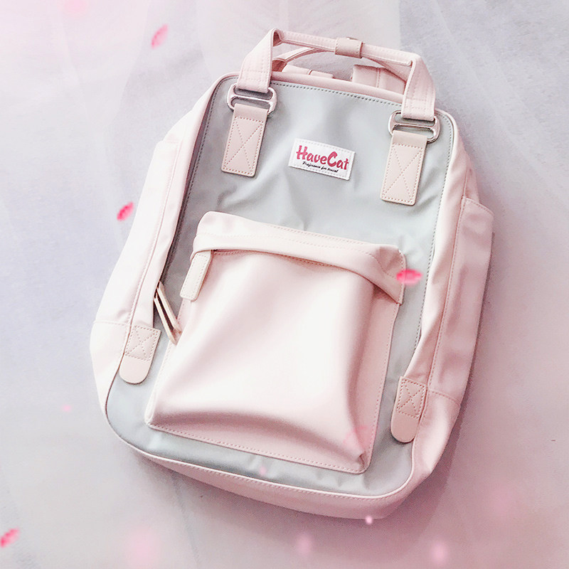 2020年新款女韩版高中大学生双肩包 哈妃猫双肩背包