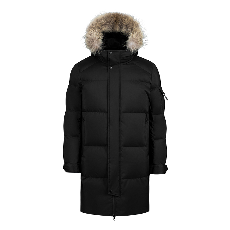 骆驼男装冬季极寒连帽中长款羽绒服 骆驼男装羽绒服