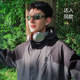 Hooded spring and autumn camel men's jacket