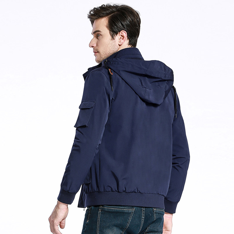 骆驼男装秋季新款男士纯色立领风衣 骆驼男装夹克