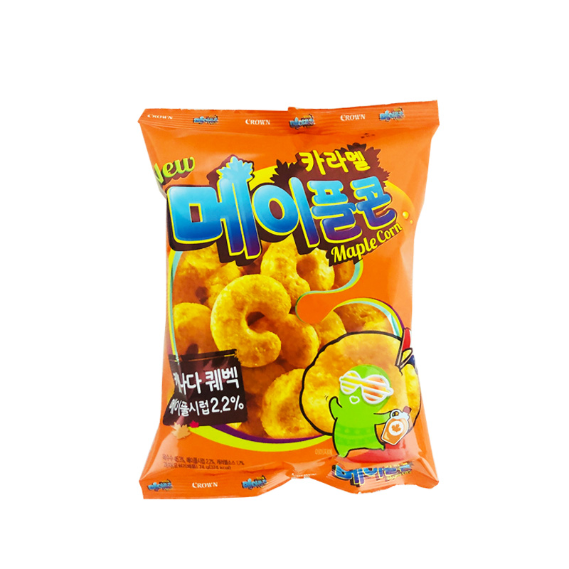 韩国进口零食 CROWN克丽安裹糖浆玉米脆膨化74g休闲零食 网红零食 - 图3