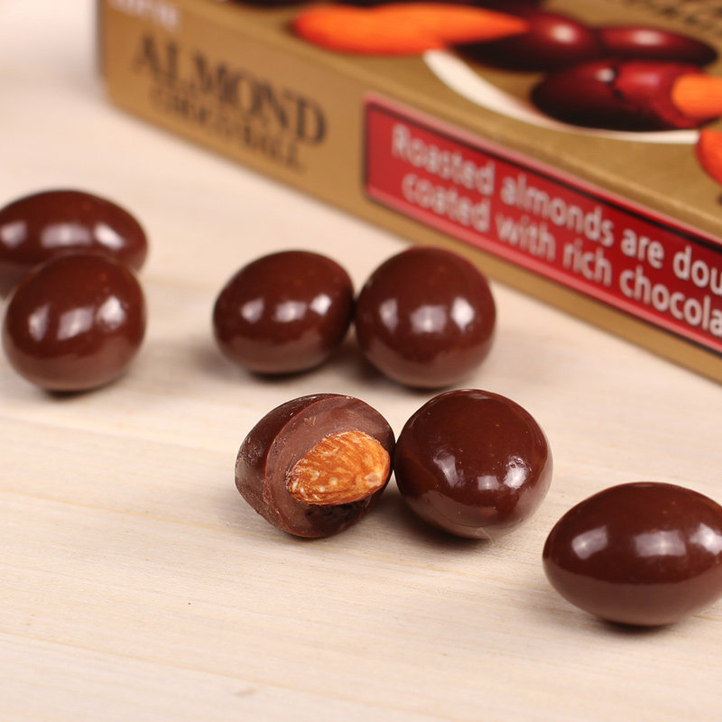 韩国进口零食乐天扁桃仁巧克力46g巧克力豆零食小吃休闲食品,淘宝优惠券,粉丝福利购,淘宝优惠卷