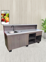 Water Fruit Shop Cut Fruit Table Double Marble Chicot Wash Desk Not Embroidered Steel Operation Work Desk Collection Silver Desk Custom Water Table