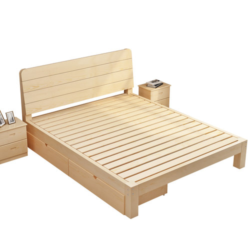 实木床1.8米现代简约双人床1.5米出租房经济型1.2米简易单人床1米-图3