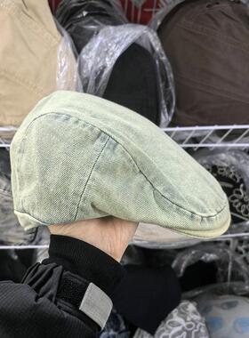 日系牛仔帽春夏休闲显脸小前进帽男女水洗做旧时尚反戴贝雷帽子潮