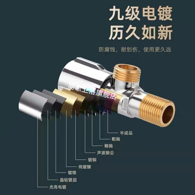 全铜家用三角阀开关单冷热水器马桶洗脸盆专用不锈钢水龙头