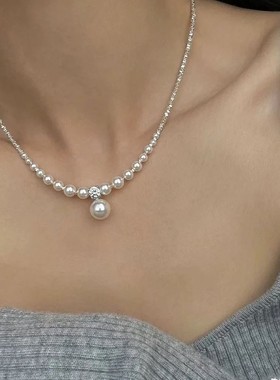 大珍珠设计感高端纯银项链