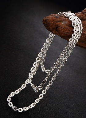 纯银女士百搭万能长款毛衣链