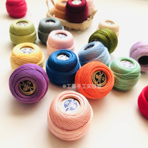 「工喜手工」法国dmc80蕾丝线纯棉80号番art19微钩针梭编中里华奈 - 图3