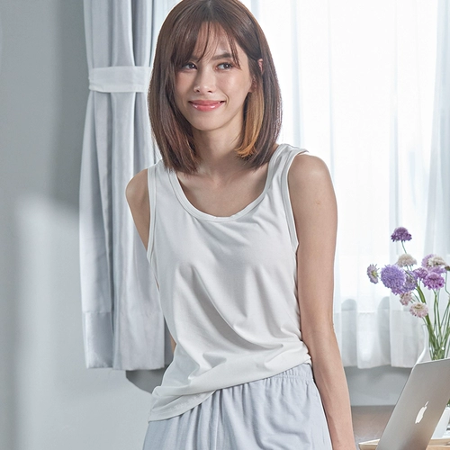 Антибактериальный цветной жилет для отдыха, белье для повседневной носки, круглый воротник