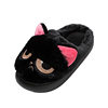 Cute little black cat cotton slippers for women at home cotton slippers for women plus velvet cotton slippers for men warm shoes confinement shoes for women Baotou slippers