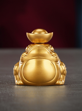 铜欣祥黄铜元宝金蟾摆件三足金蟾手把件节日生日开业礼品