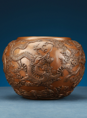 海水云龙办公室家居开业礼品铜缸