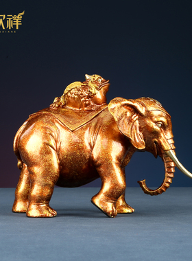 铜欣祥彩铜福禄吉象客厅办公室