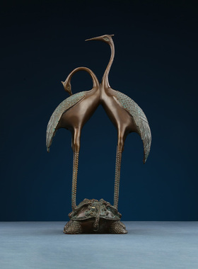 全铜双喜鹤家居商务礼品摆件