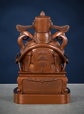 铜欣祥紫铜财神爷摆件财帛星君托宝文财神家居办公室桌面摆设