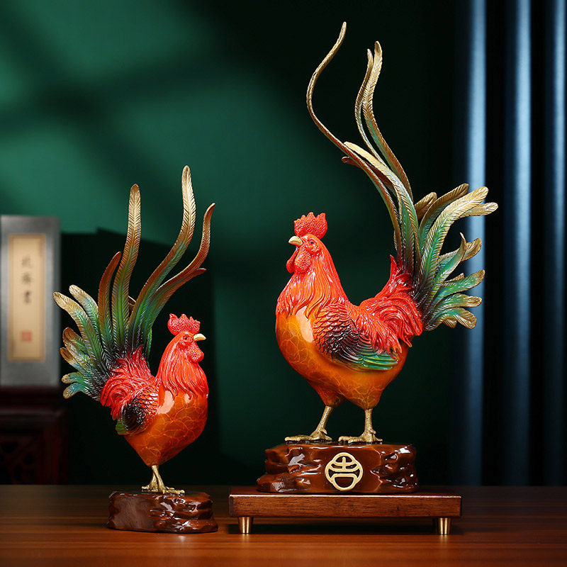 彩铜大吉大利公鸡摆件家居客厅玄关办公室桌面装饰品开业乔迁礼品,淘宝优惠券,粉丝福利购,淘宝优惠卷