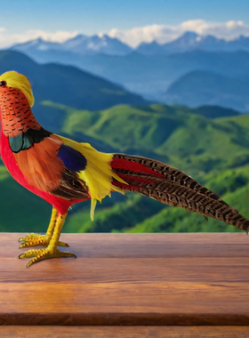 场景装饰摆件仿真红腹锦鸡