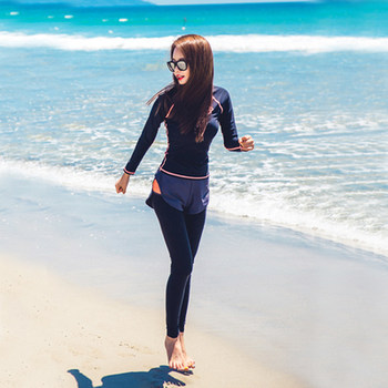 ຄູ່ຜົວເມຍໃຫມ່ trousers ແຂນຍາວຢ່າງເຕັມທີ່ຮ່າງກາຍແຍກຊຸດດໍານ້ໍາ snorkeling suit ປ້ອງກັນແສງແດດໄວແຫ້ງໄວຂອງຜູ້ຊາຍແລະແມ່ຍິງ surf suit jellyfish suit