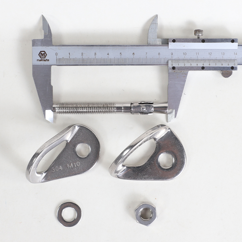 山岳户外M10墙体锚点316不锈钢膨胀钉挂片用于连接主锁快挂安全钩-图1