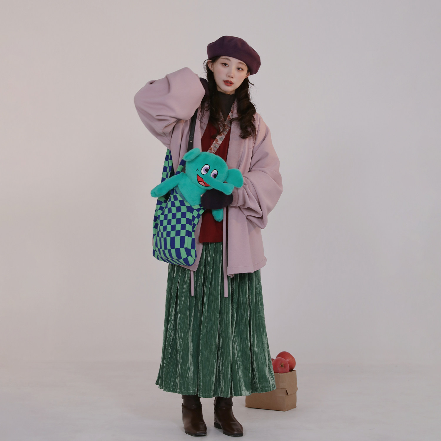 谜阿凰【丁香紫热岩绒】明制汉服套装秋冬日常通勤慵懒加厚外套女,淘宝优惠券,粉丝福利购,淘宝优惠卷