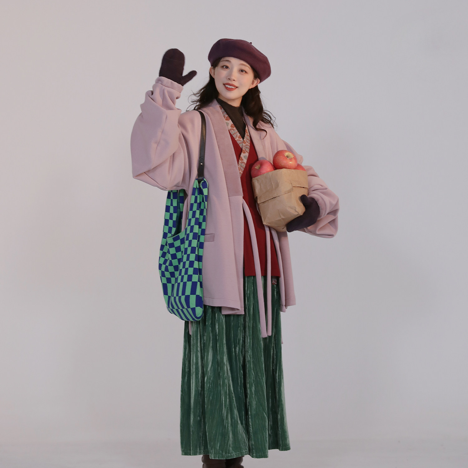 谜阿凰【丁香紫热岩绒】明制汉服套装秋冬日常通勤慵懒加厚外套女,淘宝优惠券,粉丝福利购,淘宝优惠卷