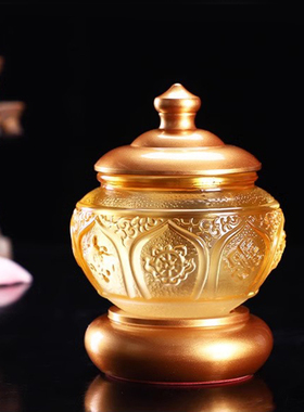 莲花供杯寺庙佛堂家用佛前供具用品菩萨净水杯琉璃贡杯大小圣水杯