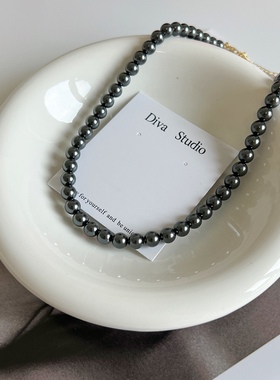 进口施家珍珠 清冷大溪地色黑珍珠项链 气质百搭  3月新品