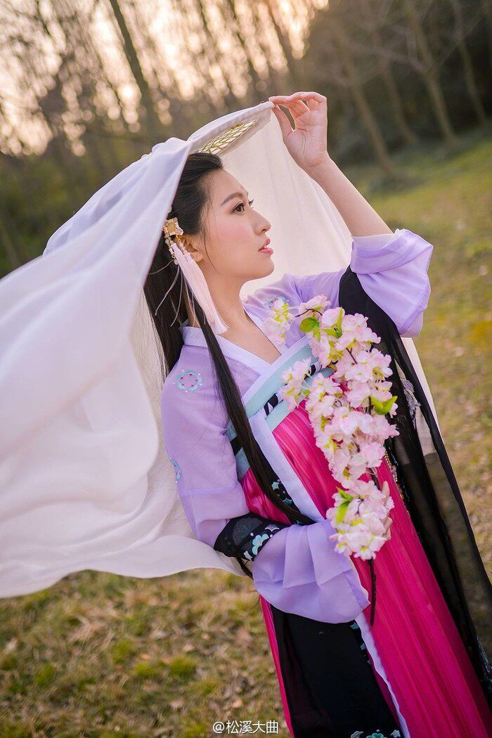 古风斗笠帽子汉服帷帽幕篱影楼摄影道具男女侠客遮脸面纱夏季防晒_虎窝淘