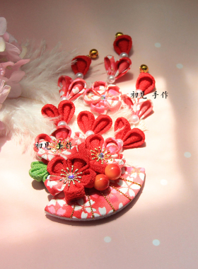 国风汉服配饰发夹樱花头饰